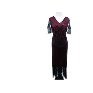 WF 2535 – Flapper Dress Art Deco Burgundy