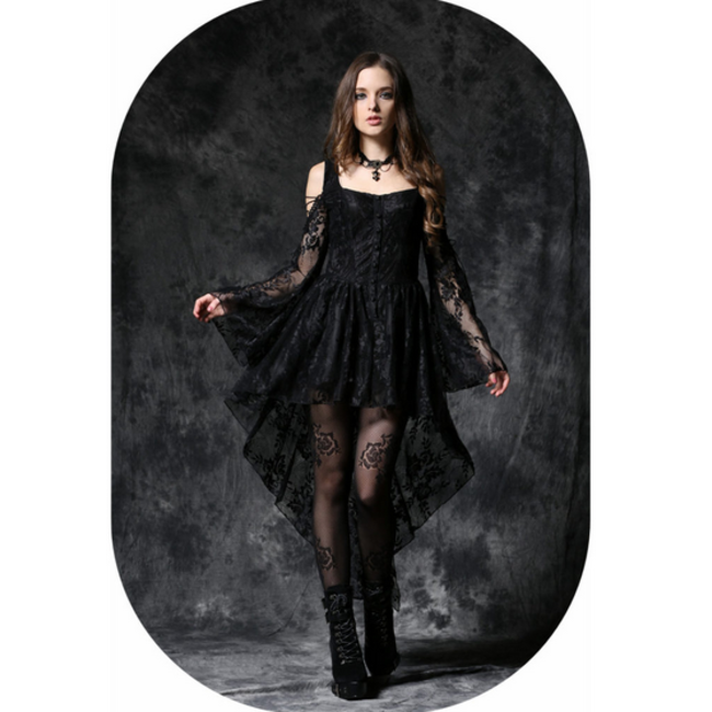 WF DW053 – Black Off-Shoulder Dress with Lace