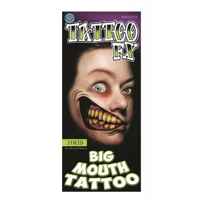 Tinsley Transfers 2 Faced Big Mouth Tattoo