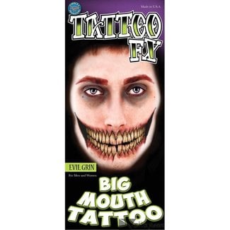 Tinsley Transfers Evil Grin Big Mouth Tattoo
