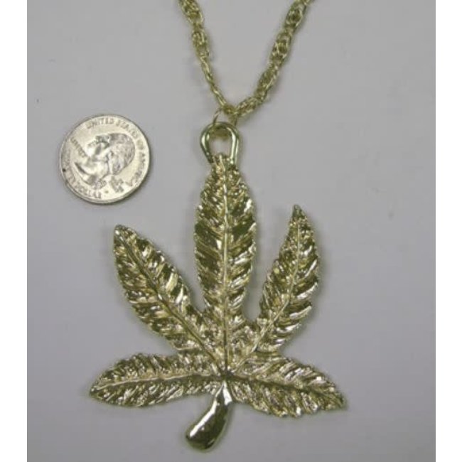 Big Leaf Necklace Gold by Flashback And Freedom Inc