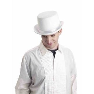 Forum Novelties Super Deluxe Top Hat, Wool Like - White