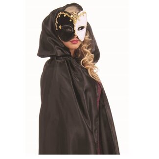 Forum Novelties Fancy Masquerade Hooded Cape, Black