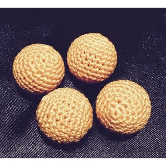 Ronjo Crocheted Balls Acrylic 4 pk, 3/4 inch - Golden Yellow M8