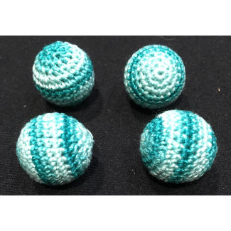 Ronjo Crocheted Balls Acrylic 4 pk, 3/4 inch - Multi Blue M8