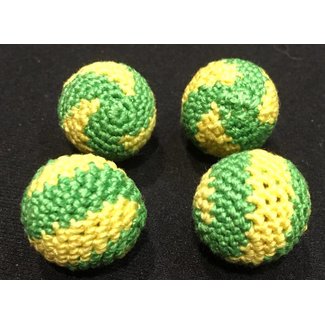 Ronjo Crocheted Balls Acrylic 4 pk, 3/4 inch - Swirl Yellow/Green