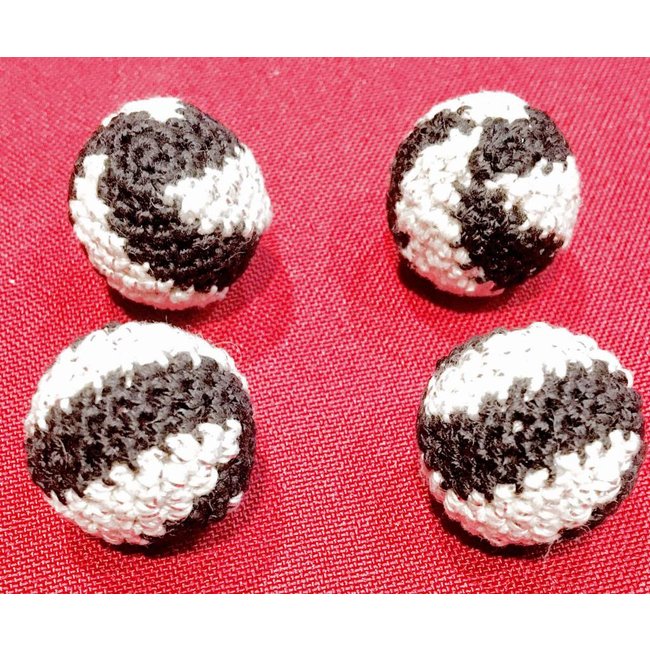 Ronjo Crocheted Balls Acrylic 4 pk, 3/4 inch - Swirl Black/White
