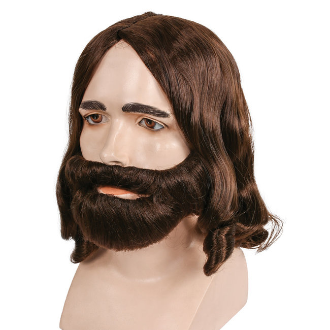 Morris Costumes and Lacey Fashions Biblical Set Disc Light Brown Jesus Wig and Beard