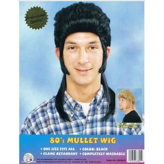 Costume Culture by Franco American Mullet Wig, Black