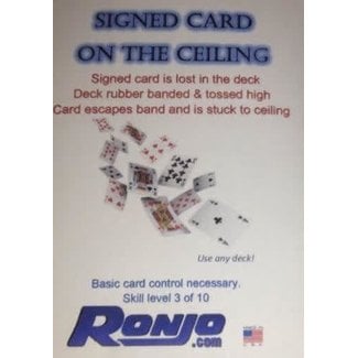 Ronjo Card On The Ceiling, Signed - Routine w/Black Wax