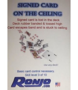 Ronjo Card On The Ceiling, Signed - Routine w/Black Wax