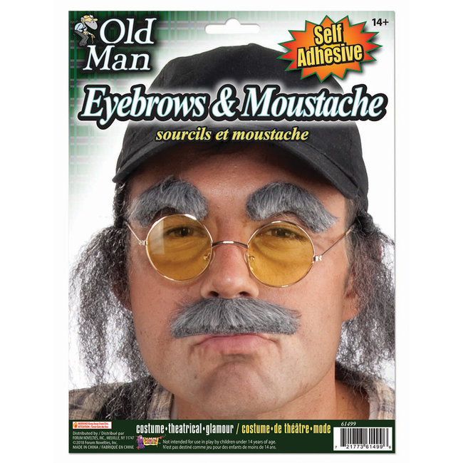Old Man Eyebrows And Moustache Theatrical Disguise