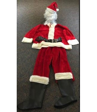 Rubies Costume Company Santa Suit Deluxe Plush Pull Over with Beard/Wig Set AS IS Different Hat