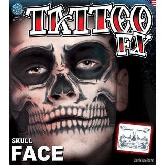 Tinsley Transfers Skull Face Tattoo