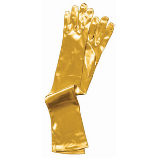 Gloves Gold Elbow Length Satin