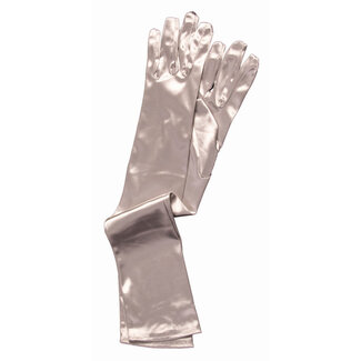 Gloves Silver Shoulder Length Lame'