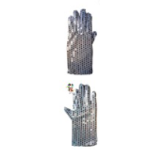 Silver Sequin Glove Left Hand
