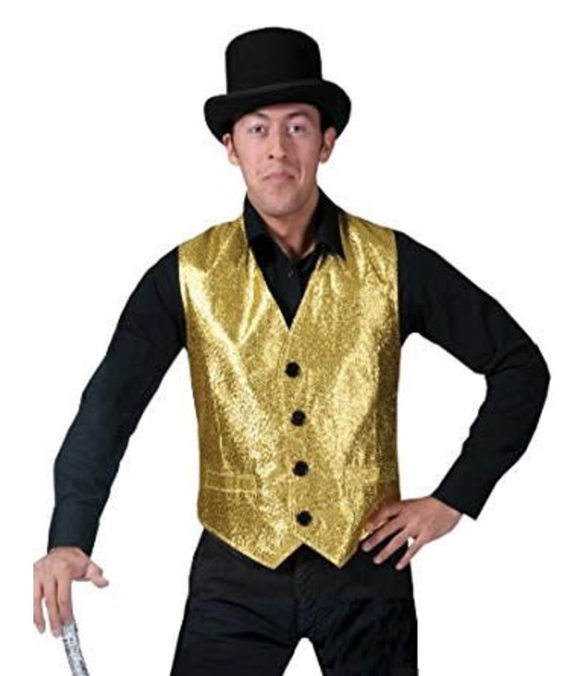 Funny Fashion Show Biz Vest Gold- Medium