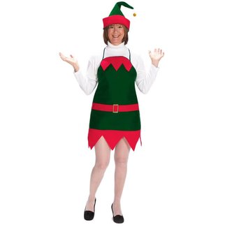 Halco Christmas Elf Apron and Hat - Adult One Size