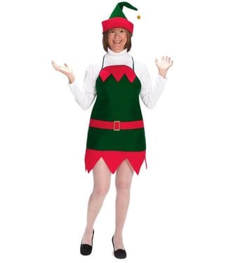 Halco Christmas Elf Apron and Hat - Adult One Size