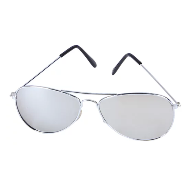 Sunglasses Aviator Silver Frames Mirror Lens Standard Size