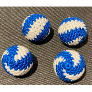 Ronjo Crocheted Balls Acrylic 4 pk, 3/4 inch - Swirl Blue/White M8