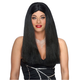 Forum Novelties Long Black Wig, Parted (360)