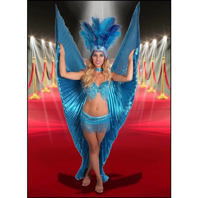 Samba Bra Sequin/Beaded/Fringe, Turquoise - L/XL by Western Fashion Inc.