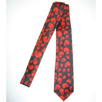 Necktie Red Skulls by american passion