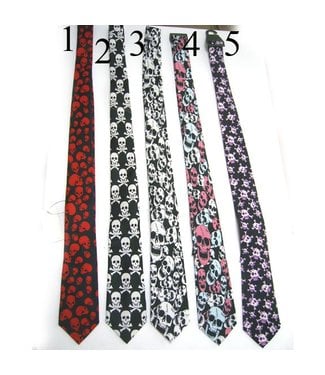 Necktie Skull and Crossbones black and white by american passion