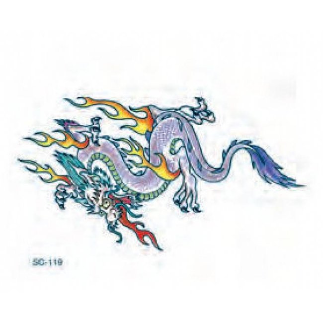 Flaming Dragon Temporary Tattoo by Johnson And Mayer