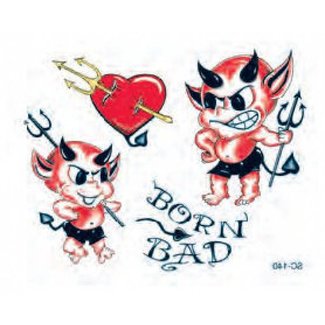 Johnson & Mayer Born Bad Devils Temporary Tattoos