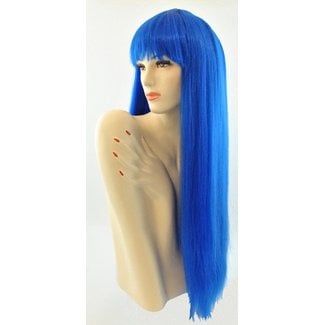 Morris Costumes and Lacey Fashions Long Pageboy Blue Wig