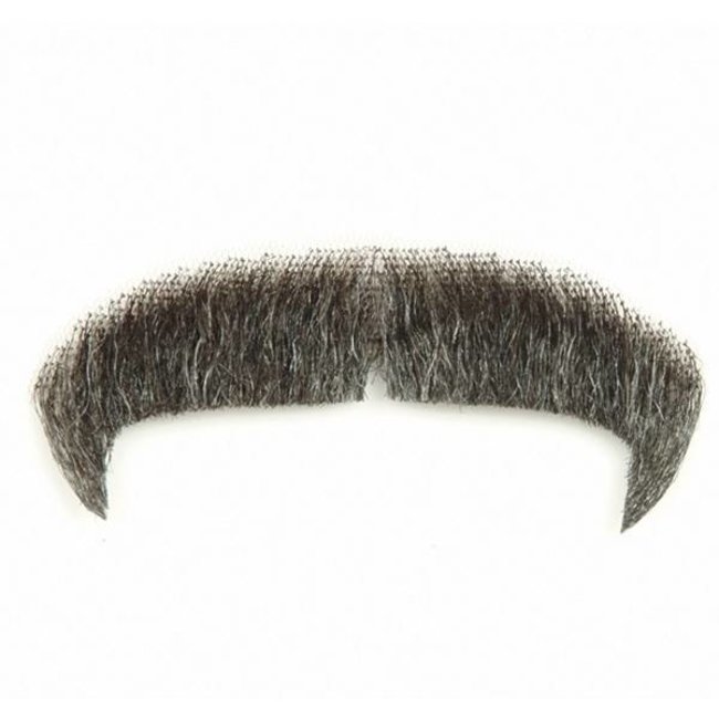 Morris Costumes and Lacey Fashions Moustache M1 - Villain Grey Human Hair