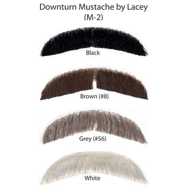 Morris Costumes and Lacey Fashions Downturn Moustache, Black 1 M2 Human Hair
