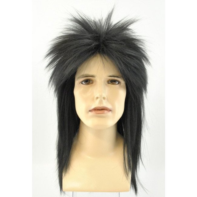 Morris Costumes and Lacey Fashions Punk Fright, Dlx Black - Wig