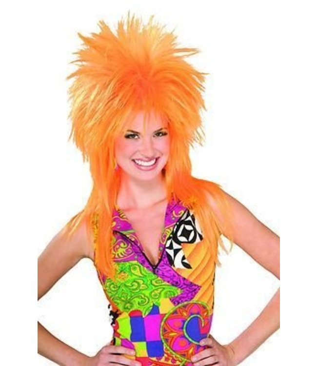 Morris Costumes and Lacey Fashions Punk Fright, Orange - Wig