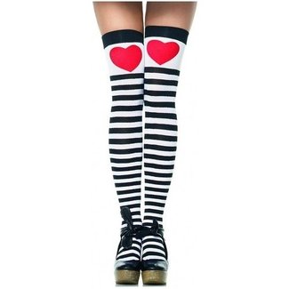 Leg Avenue Wonderland Stockings with Heart - Leg Avenue