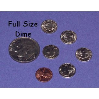 Dozen Mini U.S. Coins - 3/8" Eisenhower Dollar - Coin (M10)