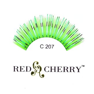 Red Cherry Eyelashes Green Mylar C207