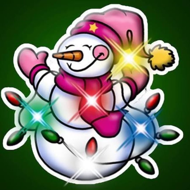 Snowman With Light Strand Flashing Pin