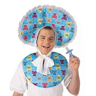 Forum Novelties Baby Boy Accessory Bib/Bonnet Kit, Adult