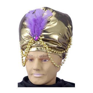 Forum Novelties Deluxe Gold Turban with Beads
