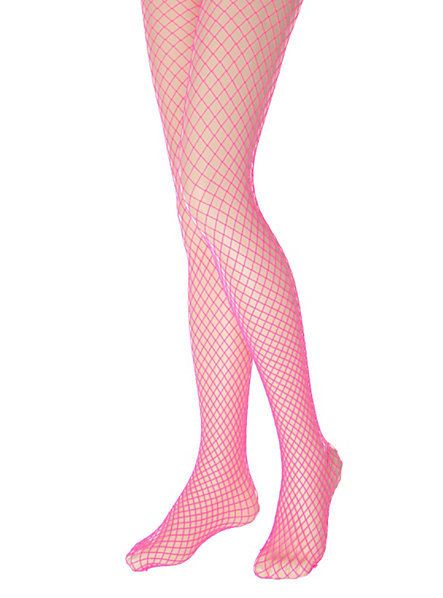 Stockings Fishnet Neon Pink - Party Stop