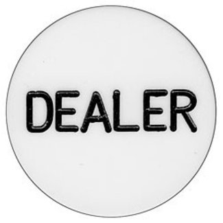 Dealer Button, White 2 inch x 1/4 inch (M5)