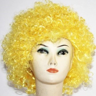 Morris Costumes and Lacey Fashions Afro Bargain, Yellow - Wig