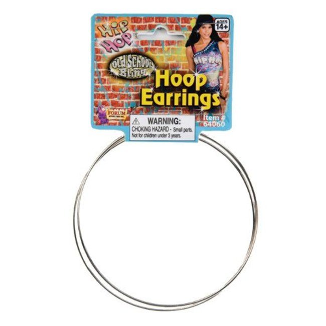Forum Novelties Jumbo Silver Hoop Earrings (C4)