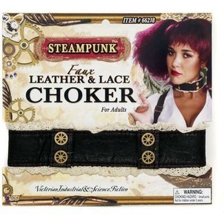 Forum Novelties Steampunk Leather and Lace Choker (C13)