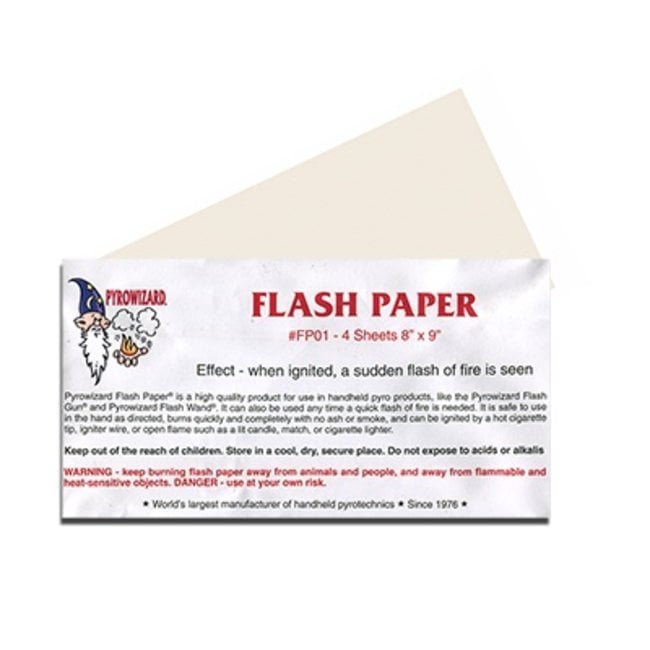 Flash Paper, White 4 Sheets 8.5 x 9 Inch by Theater Effects Inc.