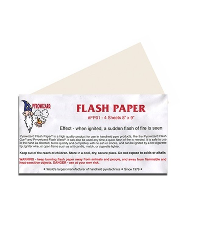 Flash Paper, White 4 Sheets 8.5 x 9 Inch by Theater Effects Inc.